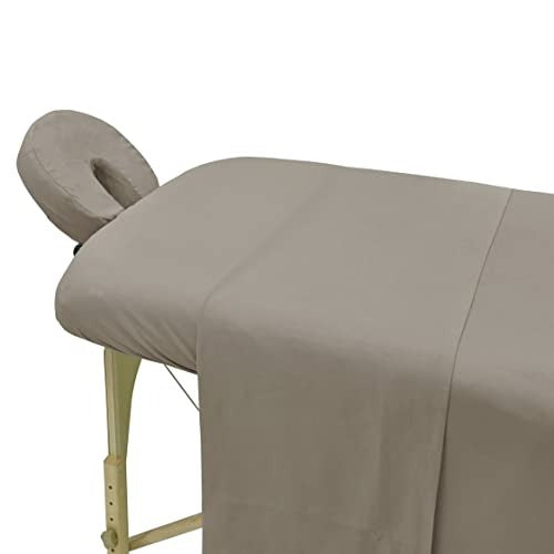 Premium Microfiber Massage table sheets set 3 Pieces Full Set massage table cover flat fitted sheets face cradle cover… (Chocolate)