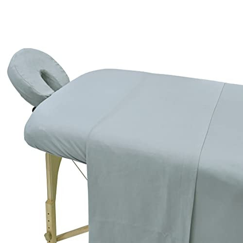 Premium Microfiber Massage table sheets set 3 Pieces Full Set massage table cover flat fitted sheets face cradle cover… (Chocolate)