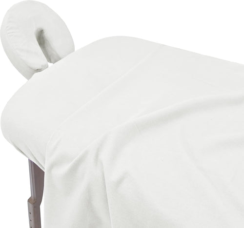 Body Works Linen Premium Pakistani 100% Natural Cotton Flannel Massage Table Sheets Universal Size 3 Piece Set Flat Sheet